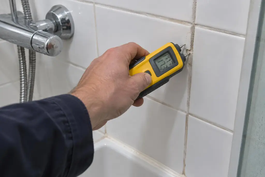 Lekdetectie Schagen – vochtmeter op badkamertegels bij de douche